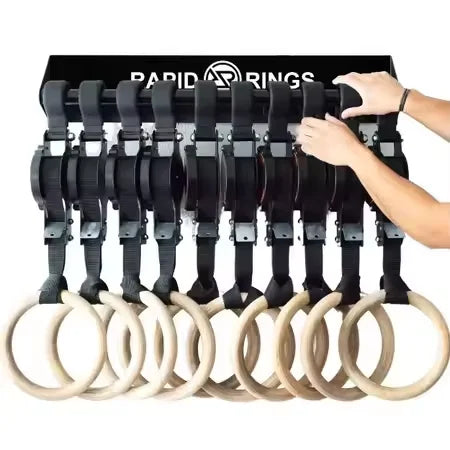 Birch Fitness Rings High Load-Bearing Adjustable Home Gymnastics Exercise Equipment Stamping Pull up Rings Wooden - Sun Studio