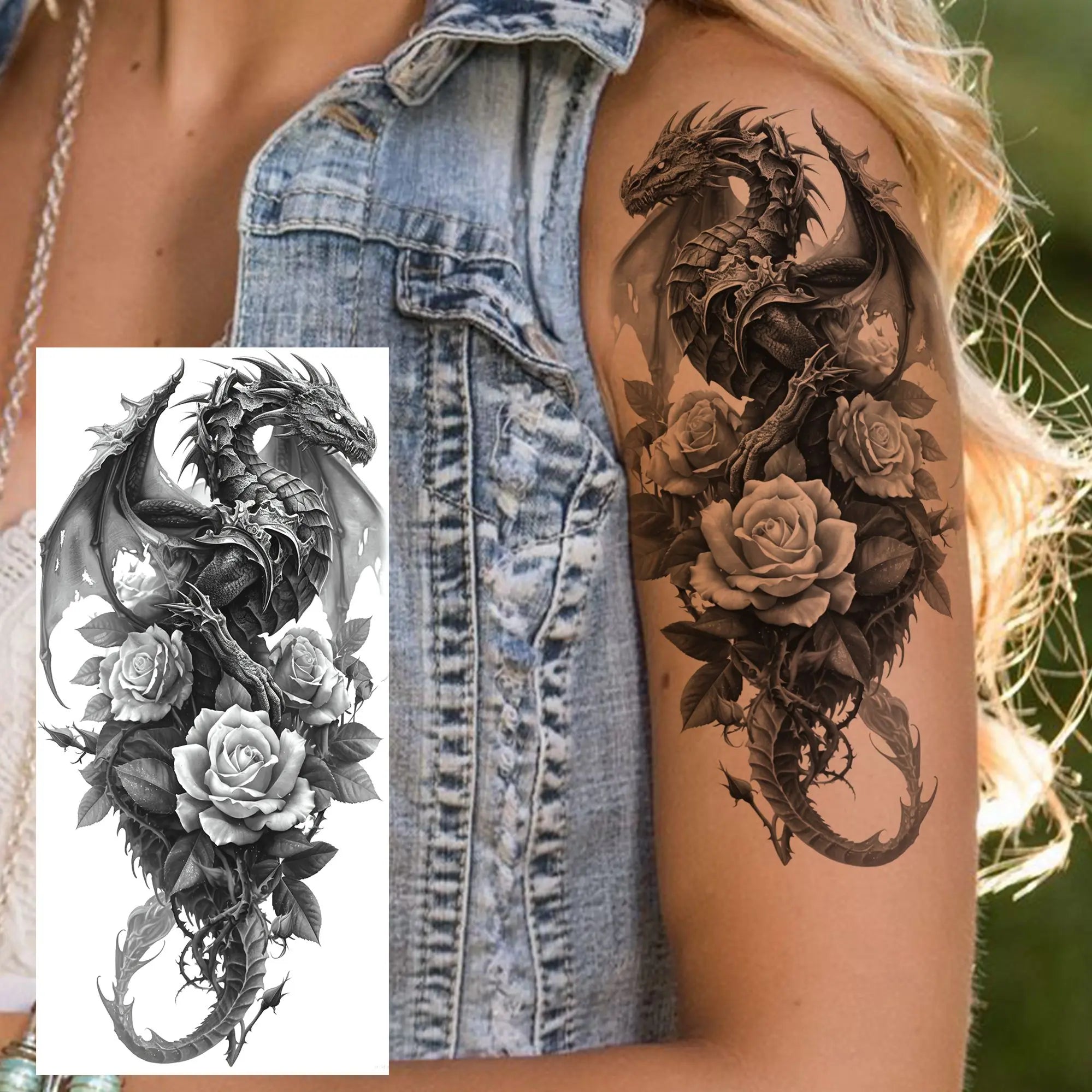 1 Blatt Schönes Schildkröte mit Blumen Temporäre Tattoos Elefant Löwe Tattoos Wasserdicht Realistische Tiere Fake Tattoos Aufkleber