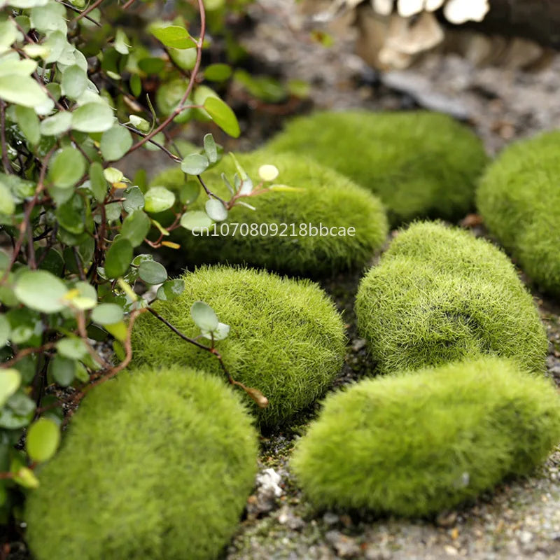 4 Size Fake Stone Artificial Moss Rocks Home Decor Simulation Plant DIY Decoration For Garden and Crafting Green Wholesale - Sun Studio