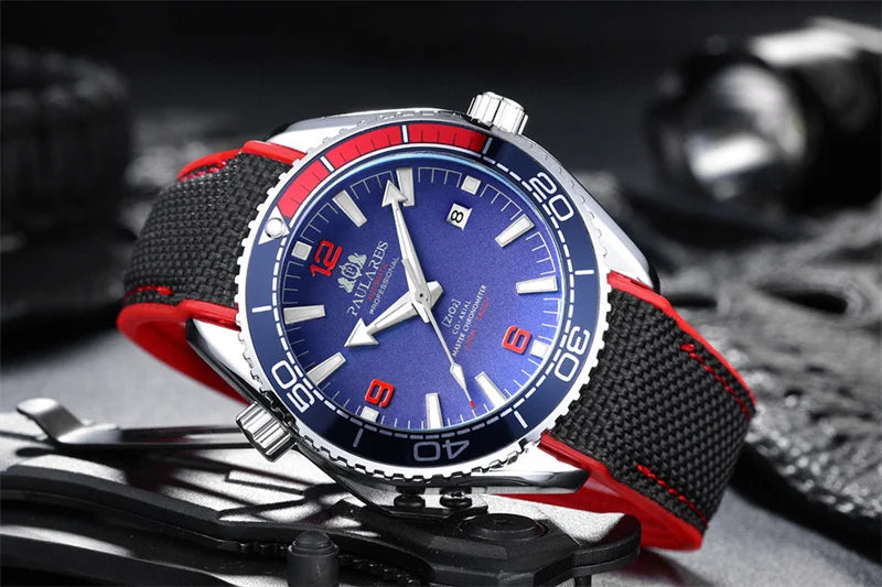 Luxury Automatic Mens Watch High Quality Mechanical Self Wind Movement Rubber Strap Waterproof Luminous Calendar Mens Watches