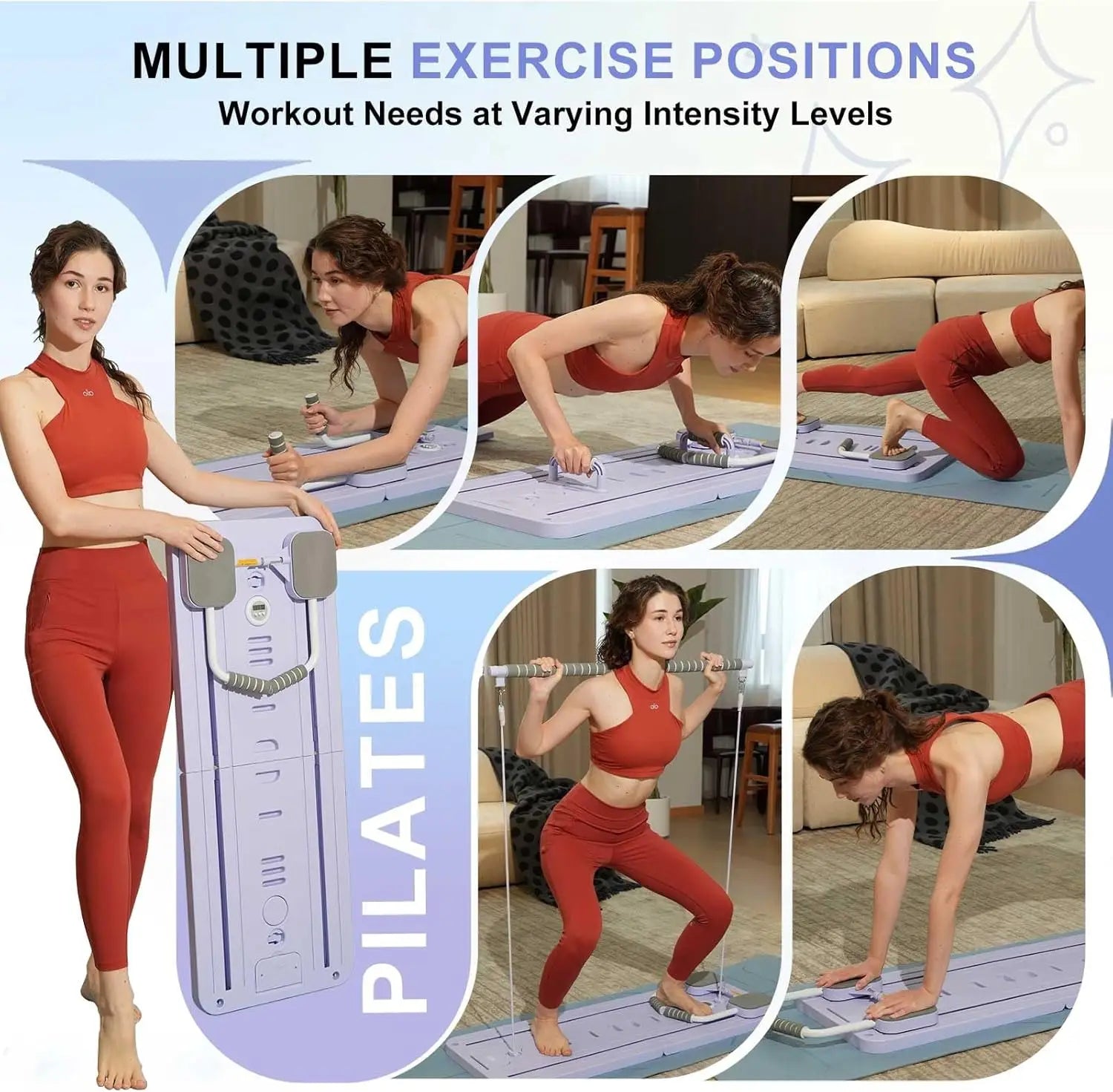 MultiFunctional Pilates Board Abs Abdominal Exercise Board Fitness Resistance Bands Rebound Leg Arm Back Train For Home Office - Sun Studio