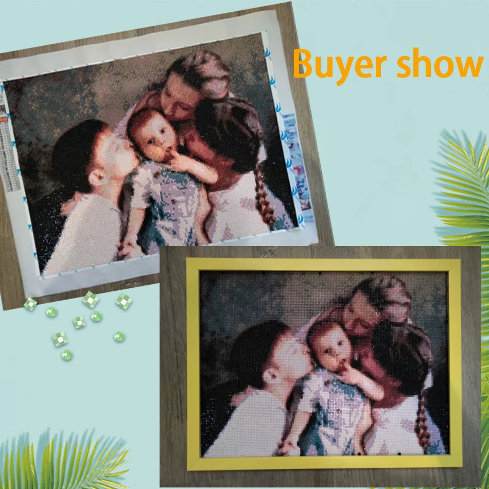 CHENISTORY PHOTO CUSTOM Diamond Painting Picture of Rhinestones Diamond Embroidery 5D Cross Stitch Couple Gift Home Decor - Sun Studio