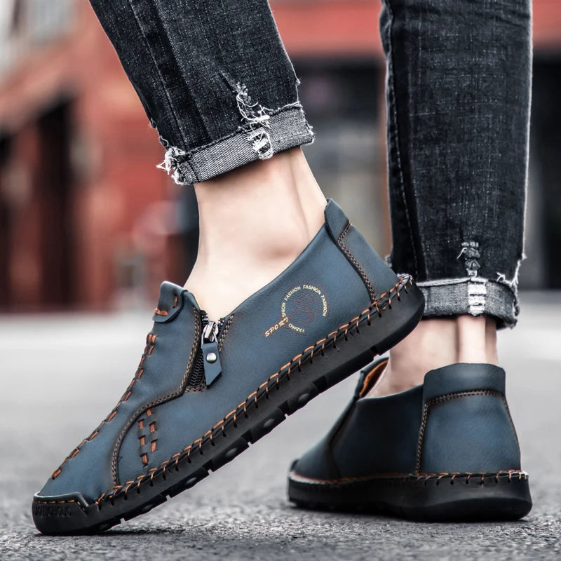 100% cowhide New large-sized men's boots Fashionable casual thick-soled breathable men's shoes Outdoor sports Chelsea boots - Sun Studio