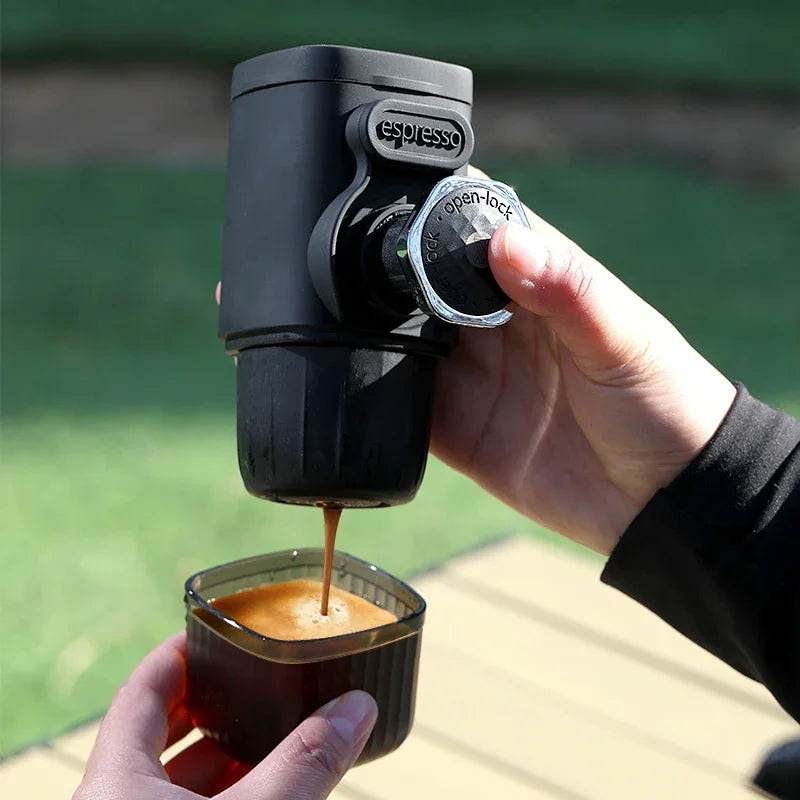 Portable hand pressed coffee machine, Italian capsule coffee powder, household travel, outdoor small espresso machine - Sun Studio