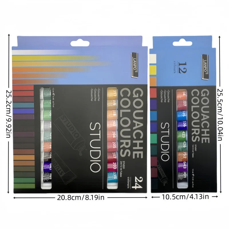 12 color /24 color Gouache Paint Set Box Art Gouache Paint Beginners paint Graffiti paint - Sun Studio