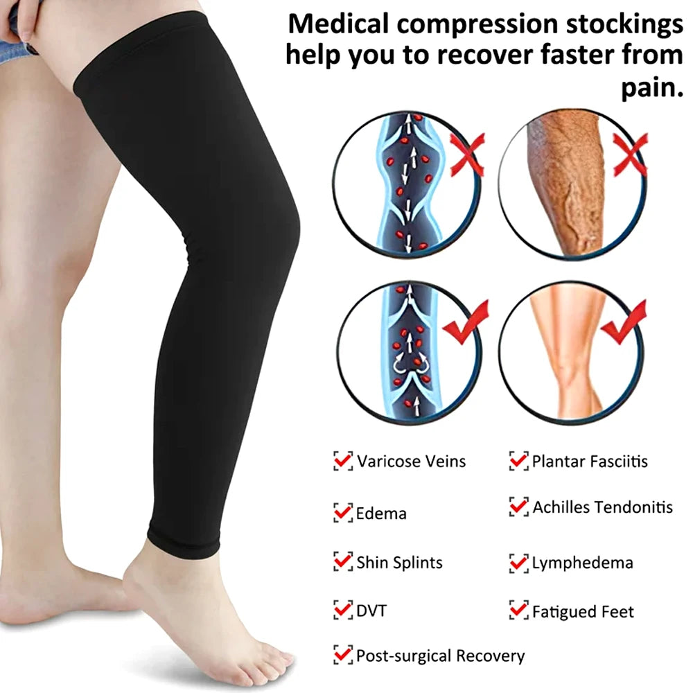 1Pcs Sports Compression Leg Sleeve Breathable Anti-UV Full Length Leg Sleeves for Men Women Football Backetball Cycling Climbing - Sun Studio