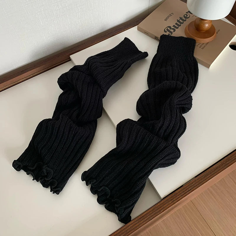 57cm Japanese Lolita Leg Warmers Winter Women Ankle Warmer Girls Gothic Long Socks Thin Knitted Female Cosplay Socks Boot Cuffs - Sun Studio