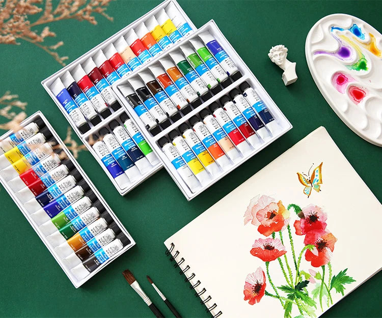 Winsor & Newton 12/18/24/36Colors 10ml Watercolor Paint Set acuarela Watercolors Medium Art Masking Fluid Art Professional - Sun Studio