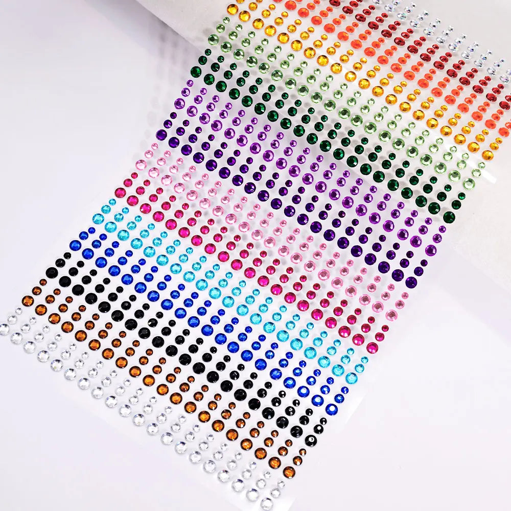 162/216/900pcs Eye&Face&Body Diamond Tattoos Stickers 3/4/5/6mm Colored Glitter Rhinestone Tattoo for Party Makeup Gem Accessory - Sun Studio