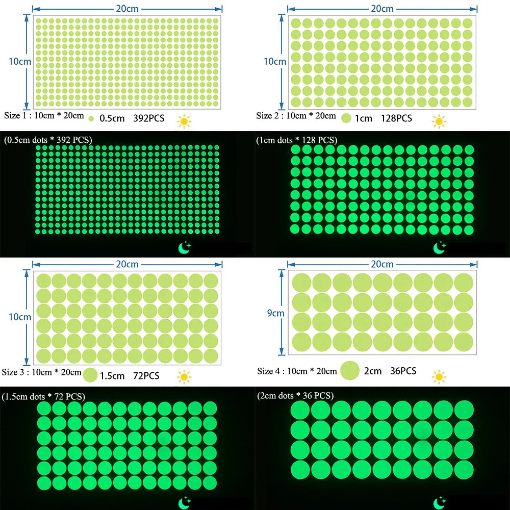 Luminous Round Dot Wall Stickers Kids Room Background Decoration Self-adhesive Decals Bedroom Home Decor Glow In The Dark Mural - Sun Studio