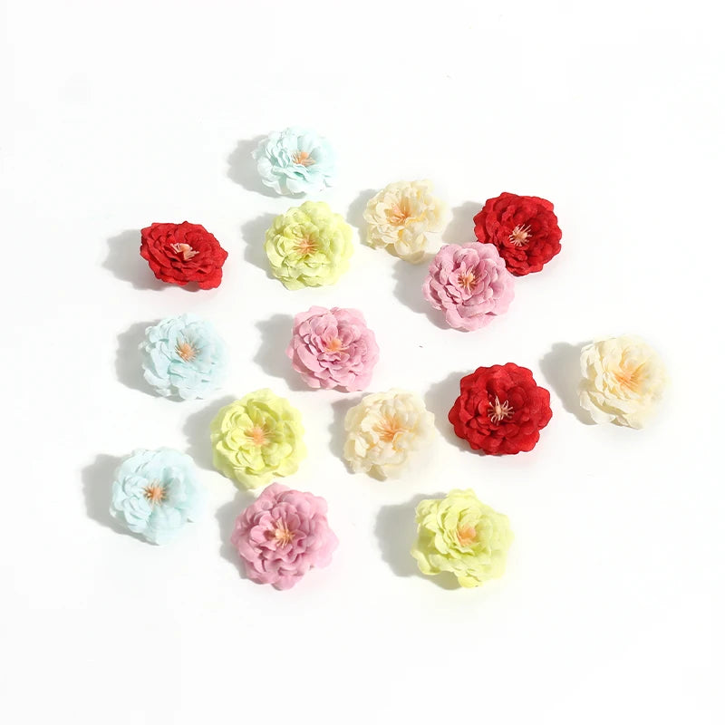 10/20Pcs Artificial Flowers Mini Head Silk Fake Flowers For Home Decor Garden Party Wedding Decoration Craft Wreath Accessories - Sun Studio