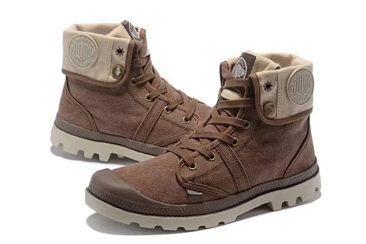 PALLADIUM Pallabrouse Dark Brown Sneakers Men/Women High-top Army Leisure Ankle boots Canvas Casual Shoes Anti-Slip Shoes 36-45 - Sun Studio