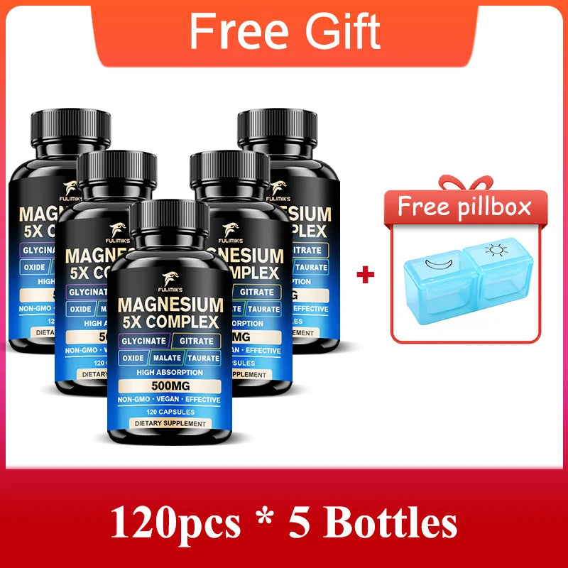 Full Spectrum Magnesium Complex Supplement, Support Bone Health, Healthy Blood Pressure & Overall Wellness, Non-GMO - Sun Studio