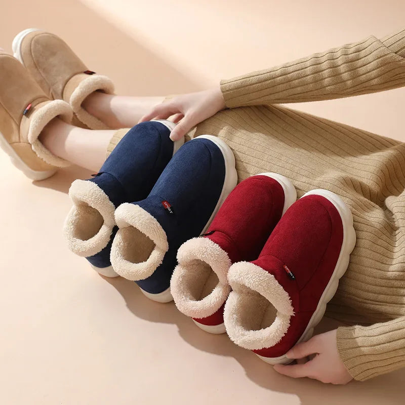 Warm Furry House Slippers Women Men Winter New Fashion Comfort Plush Slippers Home Indoor Outdoor Soft Thick Sole Cotton Shoes - Sun Studio