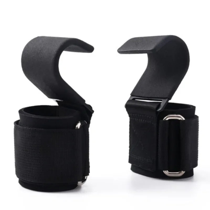 1pc Weight Lifting Hook Grips With Wrist Wraps Hand-Bar Wrist Strap Gym Fitness Hook Weight Strap Pull-Ups Power Lifting Gloves - Sun Studio