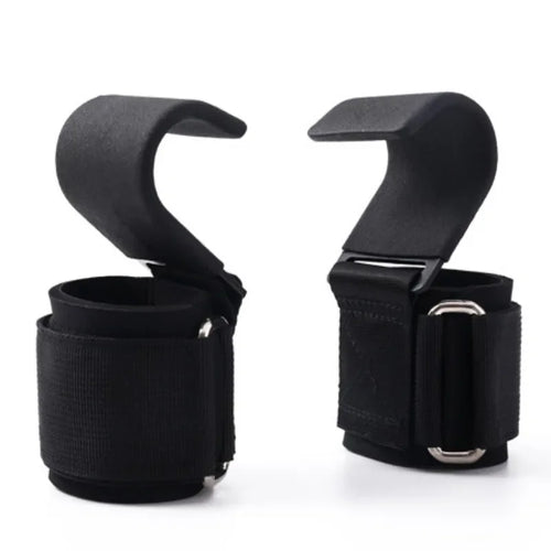 1pc Weight Lifting Hook Grips With Wrist Wraps Hand-Bar Wrist Strap Gym Fitness Hook Weight Strap Pull-Ups Power Lifting Gloves - Sun Studio
