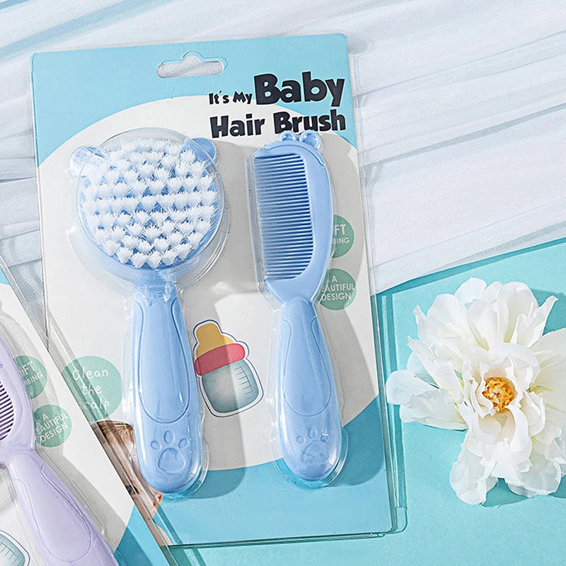 2 Pcs/Set Cute Kids Baby Small Hair Brush And Comb Set For Newborns & Toddlers Baby Brush Soft Bristles Baby Hair Care Gift - Sun Studio