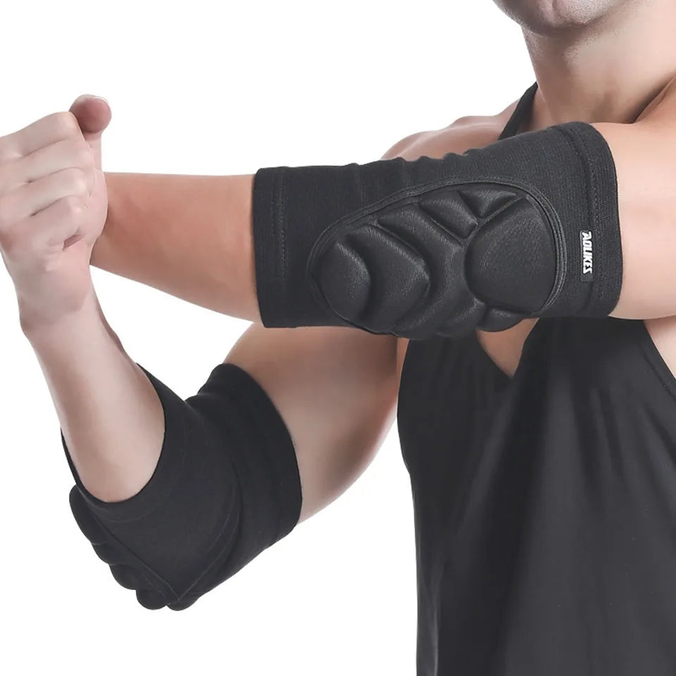 AOLIKES 1Pair Elbow Pads Elbow Protector Volleyball Sponge Support Compression Elbow Braces for Basketball Tennis Football - Sun Studio