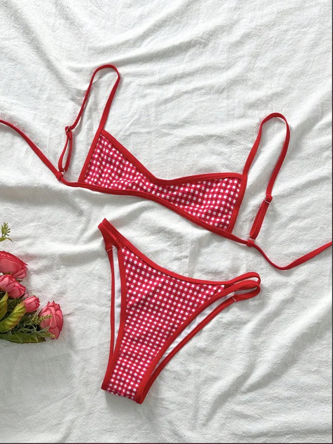 Circyy Sexy Bikini Set Women Fashion Print Beachwear Halter Backless Holiday Female Split Swimsuit Summer New Chic Bathing Suit - Sun Studio