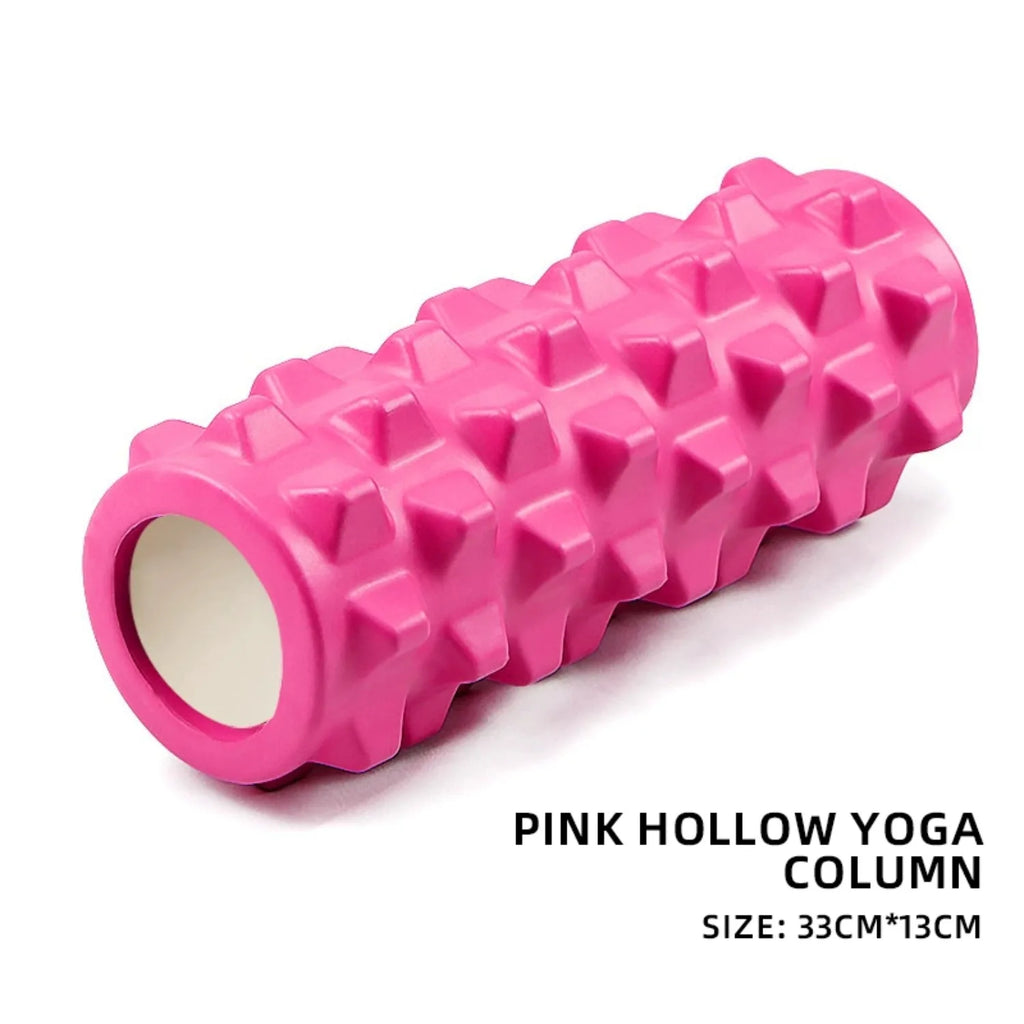 1 Pack – Hollow, Textured, Solid Color Massage and Yoga Roller / Portable Yoga Roller for Slimming Legs - Sun Studio
