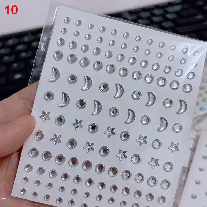 Face Decorations Rhinestone Stickers for Music Festival Halloween Party Mobile Crystal Sticker Women Girls DIY Diamond Stickers