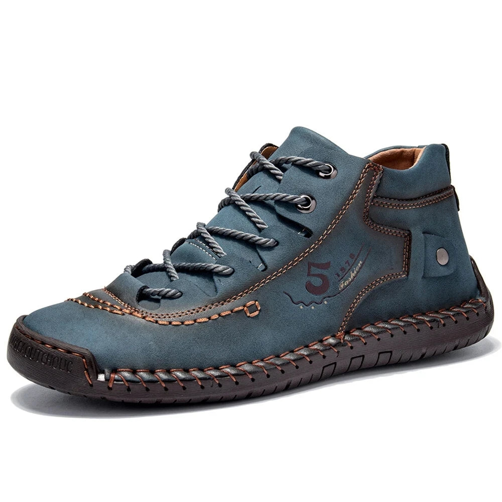 Handmade Leather Casual Men Shoes Ankle Boots Men Loafers Comfort Walking Shoes Men Flats Hot Sale Moccasins Shoes Plus Size