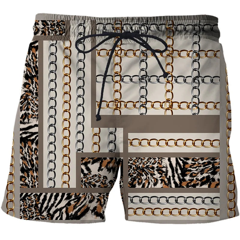 3D Printing Luxury Beach Shorts Pants Men Hawaii Vacation Essentials Swim Trunks Casual Gym Surf Swimsuit Kids Board Ice - Sun Studio