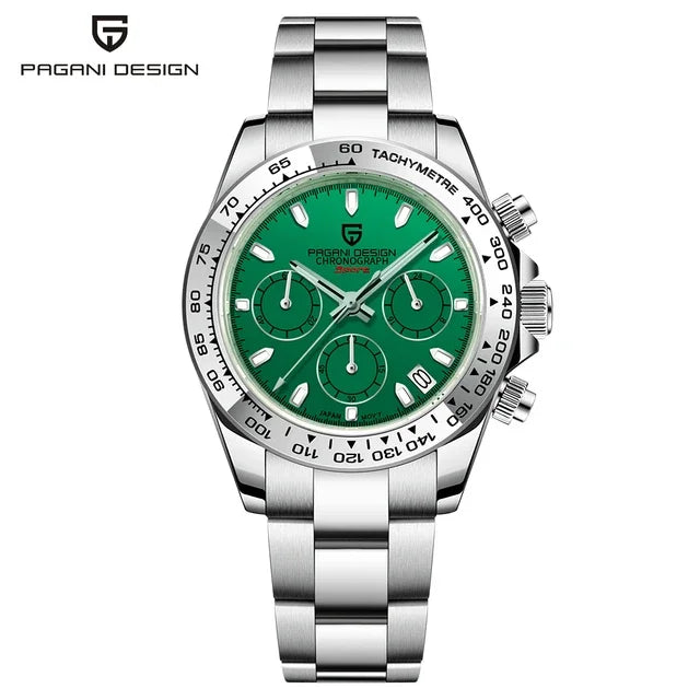 PAGANI DESIGN New Ceramic Bezel Men Quartz Wristwatches Luxurys Sapphire Glass Chronograph 100m Waterproof Stainless Watches Men - Sun Studio