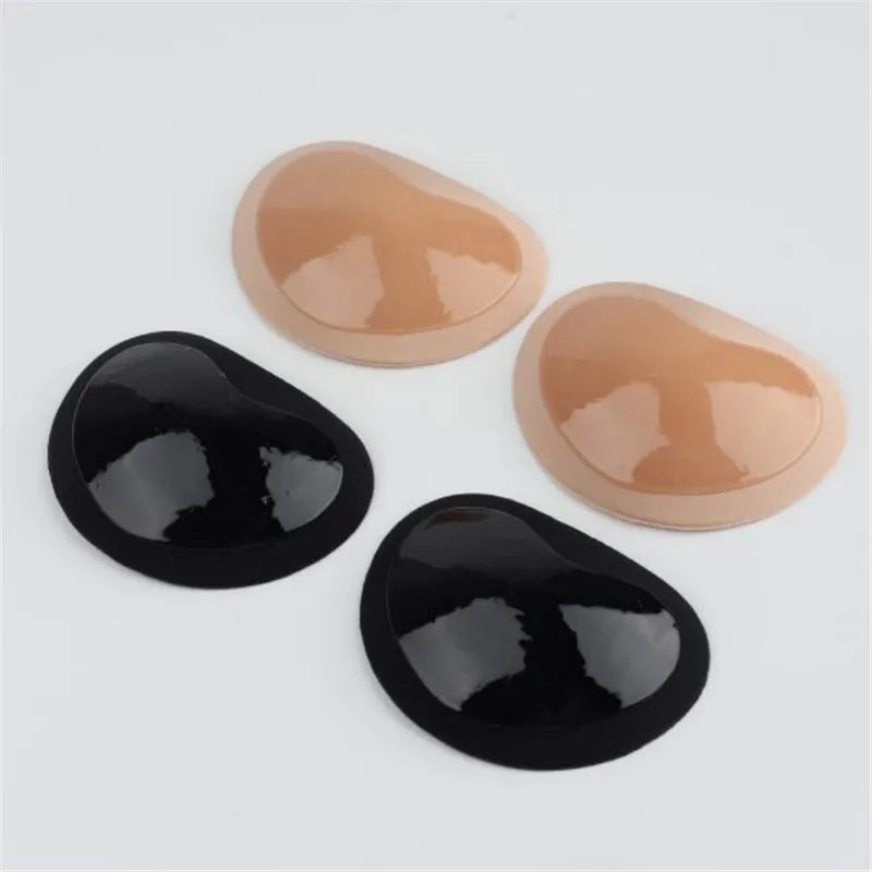 1Pair Adhesive Breast Enhancer Bikini For Women Bra Swimsuit Invisible Heart Padding Bra Insert Nipple Pads Push Up Silicone Bra - Sun Studio