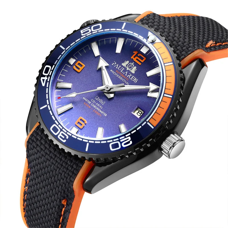 Luxury Automatic Mens Watch High Quality Mechanical Self Wind Movement Rubber Strap Waterproof Luminous Calendar Mens Watches - Sun Studio