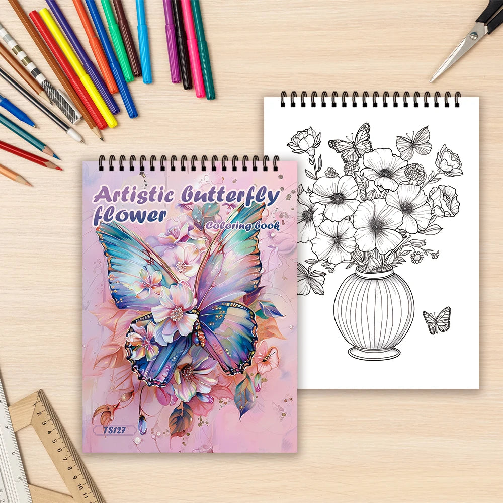 30 Sheets Stress Relief Coloring Book, 11.2x 8.3in,100gsm Thick Paper, Spiral Bound, Halloween Gift, Christmas Gift Option - Sun Studio