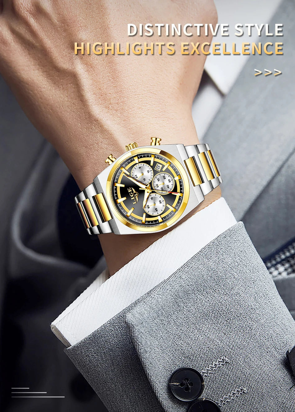 LIGE Top Luxury Man Quartz Watch Waterproof Luminous Date Chronograph Watches For Men Stainless Steel Fashion Men's Watch Reloj - Sun Studio