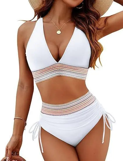 New 2026 Summer Beachwear Women Textured Bikini Set Wide Shoulder Belt Swimwear High Waist Push Up Bathing Suits Female Swimsuit - Sun Studio