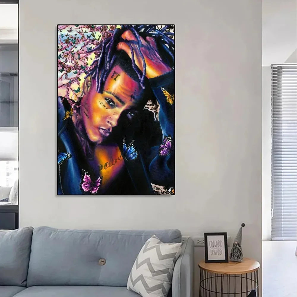Hip Hop Rap Wall Art Hip Hop Z-XXXTentacion Music Cover Album Canvas Poster Print Living Room Bedroom Home Decor - Sun Studio