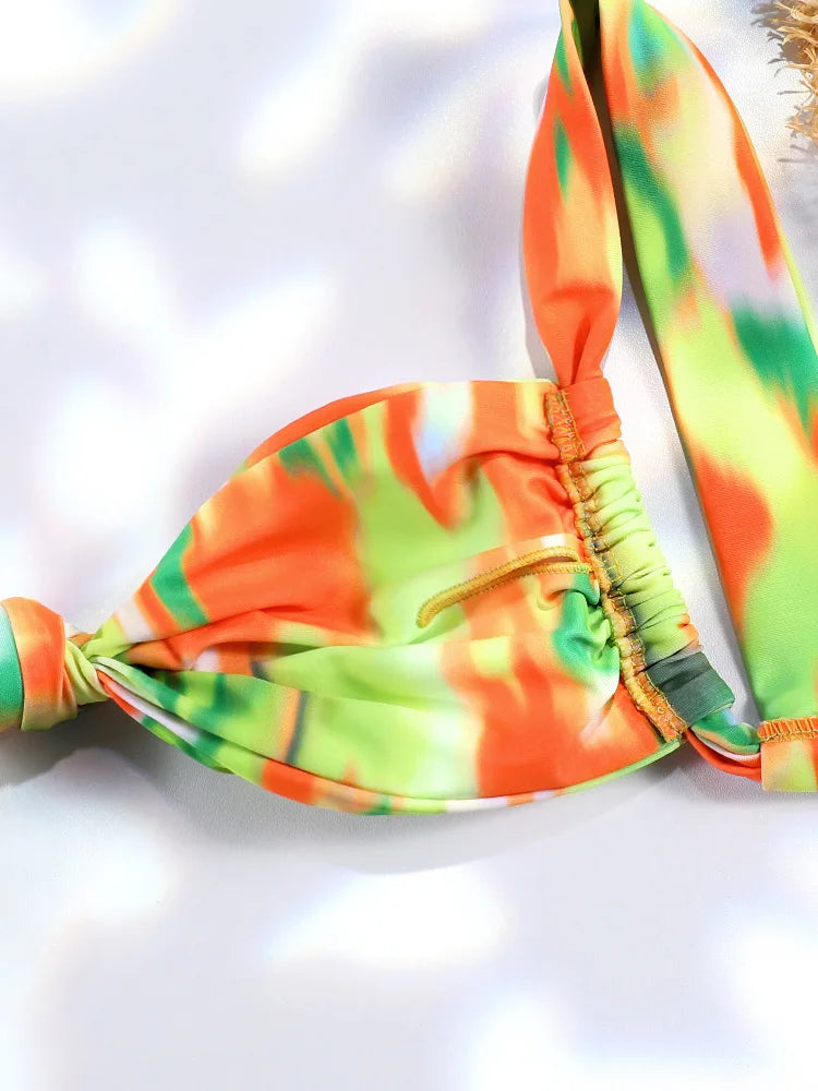 Tie Dye Bikinis Print Swimwear Swimsuit Women Sexy Bathing Suit Bandage Biquini 2-Pieces Beachwear 2024 Summer - Sun Studio