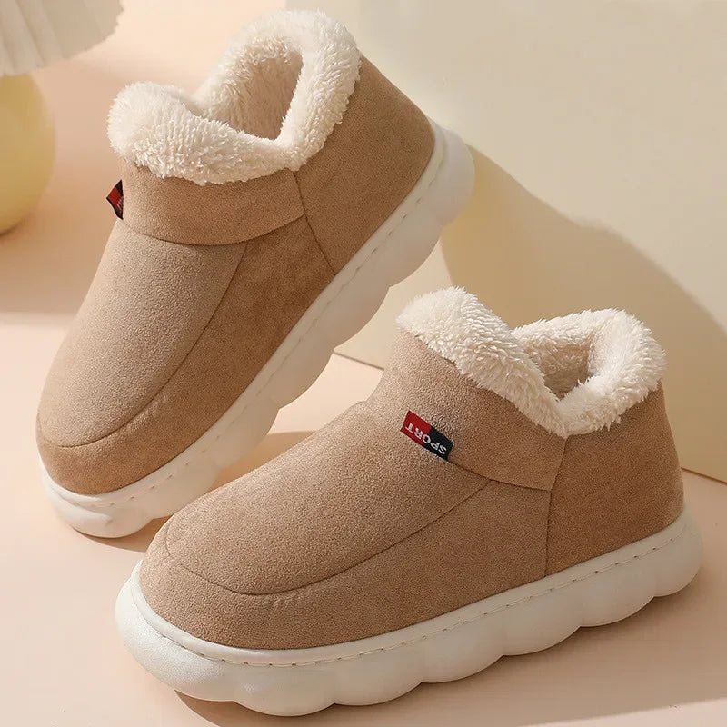 Warm Furry House Slippers Women Men Winter New Fashion Comfort Plush Slippers Home Indoor Outdoor Soft Thick Sole Cotton Shoes - Sun Studio