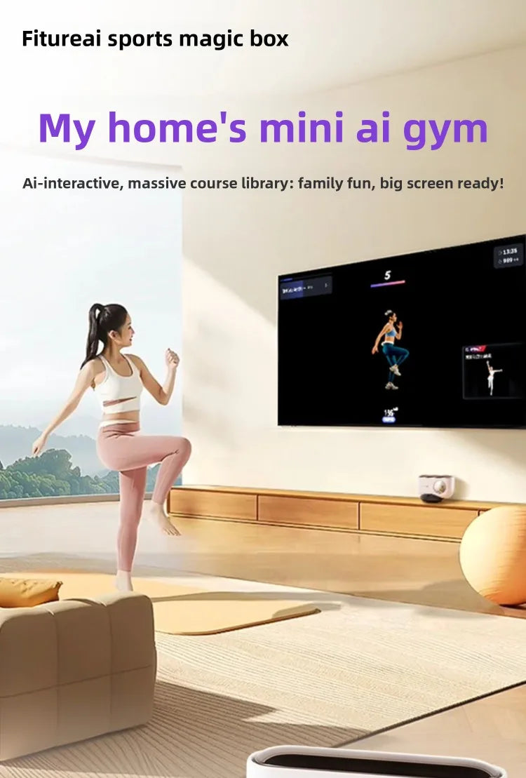 Fitness Magic Box AI, Intelligent Somatosensory Exercise, TV Projection, Console Game Dance Machine Home Fitness Equipment - Sun Studio