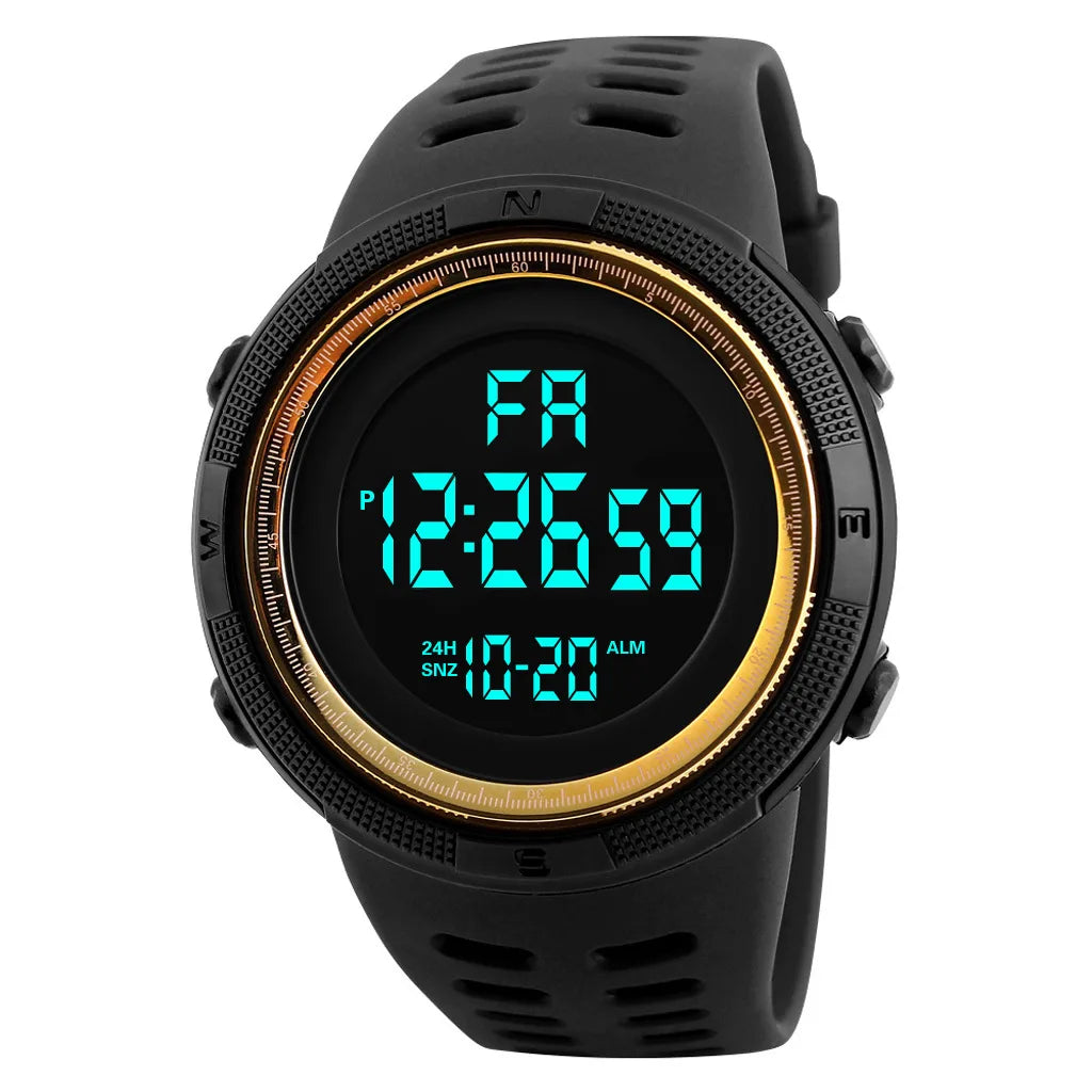 YIKAZE Men's Digital Electronic Watch Sports Glow 50mm Large Dial Student Outdoor Adventure Trend Multifunctional Watches Clock - Sun Studio