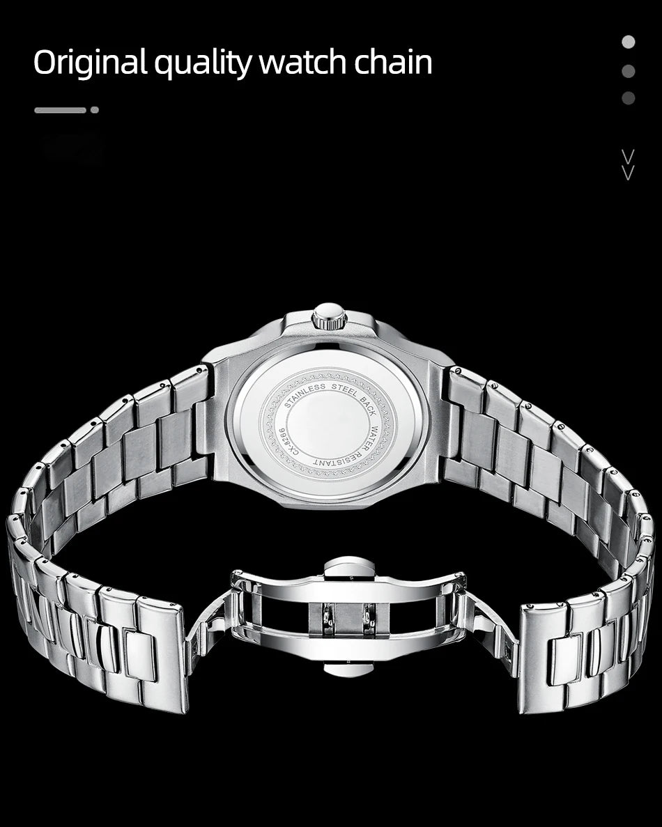 2025 New Man Watches Luxury Fashion Square Men's Quartz Watch Calendar Luminous Waterproof Stainless Steel High Quality Clock - Sun Studio