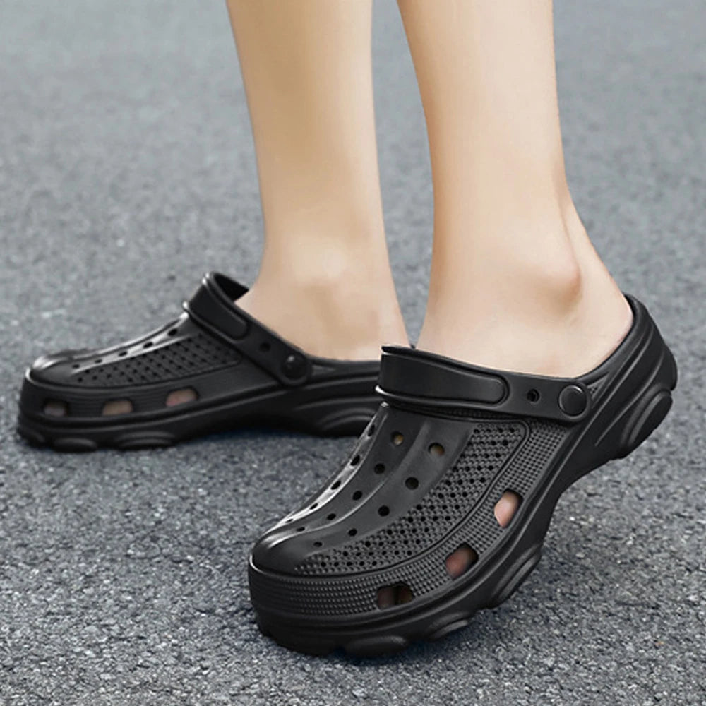 Eyriphy Men Slippers Garden Shoes Breathable Hole Slippers Outdoor Fishing Shoes Non-Slips Kitchen Slippers EVA Sole Men Sandals - Sun Studio