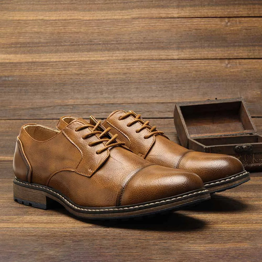 Business Men's Leather Shoes European American Casual Man Leather Shoe Retro Trend Men's Shoes Large Size Leather Shoes for Men