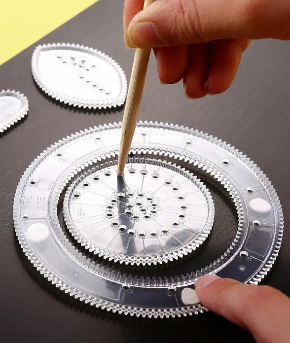 Funny Interlocking Gears Wheels Spirograph Drawing Toys Set Creative Educational Toy for Children Painting Drawing Accessories - Sun Studio