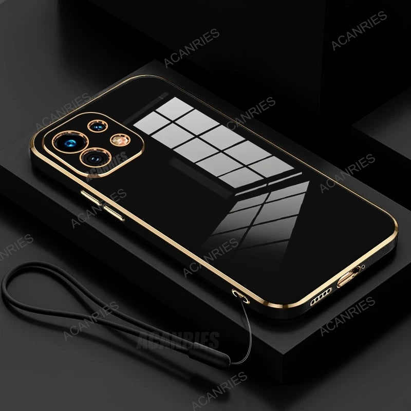 Xiaomi11lite Luxury Plating Silicone Case On For Xiaomi Mi 11 Lite 5g Ne Mi11lite 4g Lanyard Shockproof Back Cover Mi11t 11t Pro - Sun Studio