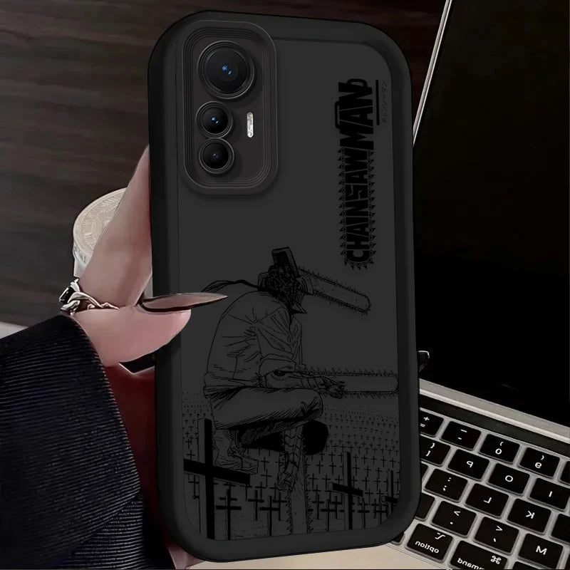 Anime Cool Chainsaw Man Case For Xiaomi Poco X7 X6 X5 X3 NFC F7 F6 F5 F3 M7 M6 Pro 4G 5G Mi 12 11 Lite NE 5G 13T 12T 11T 14T Pro - Sun Studio
