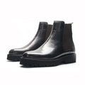 British Style High Top Men's Chelsea Boots Increase Height Classic Luxury Genuine Leather Elastic Band Men Autumn Winter Shoes - Sun Studio