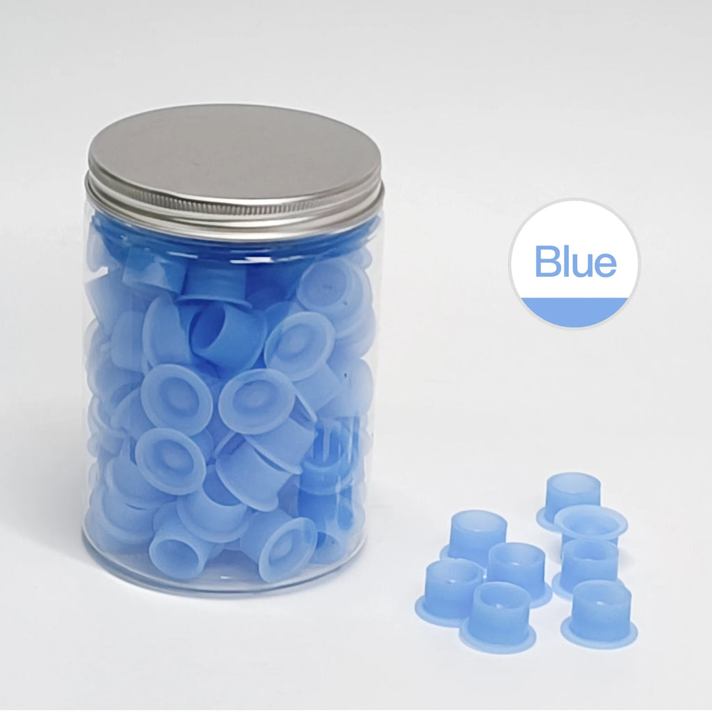 100pcs Tattoo Ink Cups Disposable Silicone tattoo ink container Canned round ink Caps Permanent Makeup Container Tattoo supplies - Sun Studio