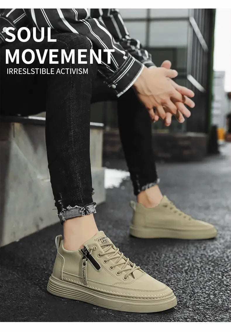 Sports Shoes Men's High-top Casual Shoes Platform Footboard Shoes Spring and Autumn Comfortable Fabrics Luxury Designer Shoes - Sun Studio