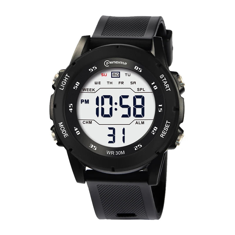 Children Men's Electronic Watch Youth Student Sports Wristwatch Waterproof Alarm Clock Big Dial Digital Multifunction Watches - Sun Studio