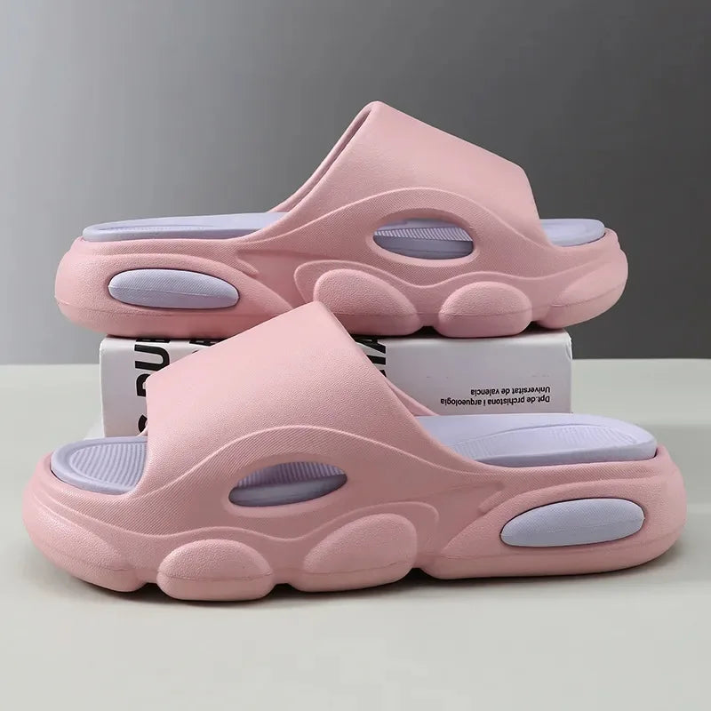 Shevalues Men Summer Slippers New Thick Sole EVA Sandals Indoor Non-slip Unisex Bathromm Slides Casual Platform House Slippers - Sun Studio