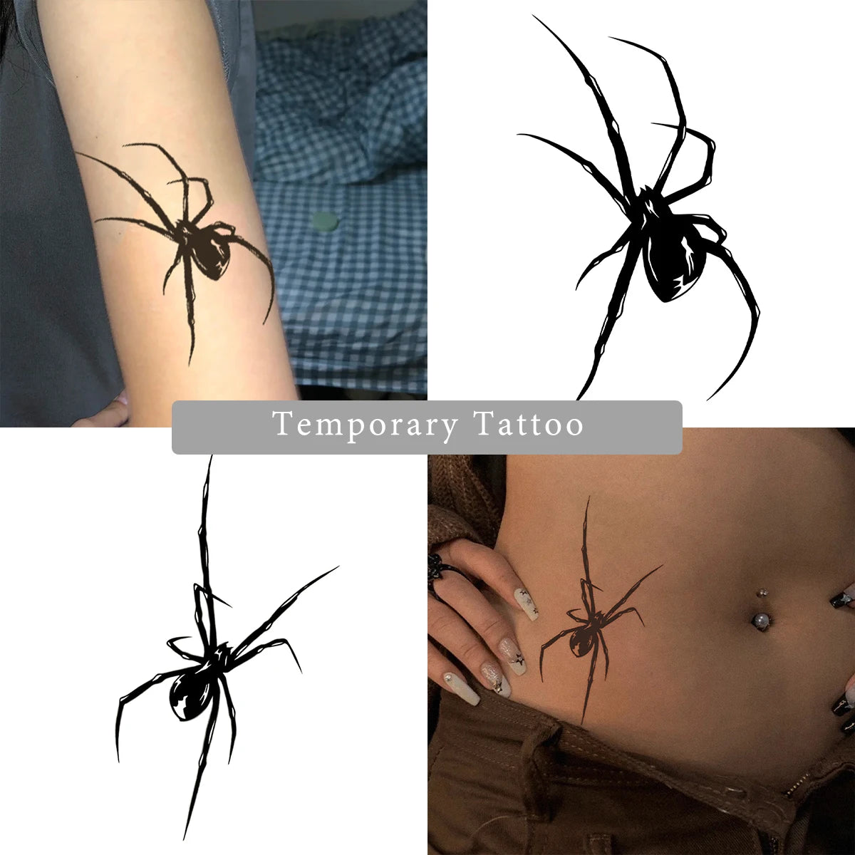 Spider Waterproof Temporary Tattoo Stickers, Long-lasting Waterproof for One to Two Weeks, For Arm, Leg. - Sun Studio